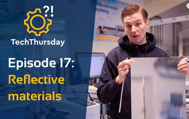 Thumbnail zum Video zeigt das Laserschneiden von reflektierenden Materialien mit eurolaser