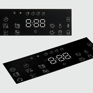 Campo de símbolos retroiluminado de un elemento de visualización como ejemplo de componentes de precisión en el contexto de aplicaciones de corte por láser en eurolaser