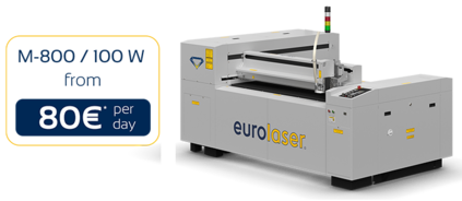 Beispielrechnung zum Leasing einer eurolaser Lasermaschine M-800 mit 100 W – transparente Monatsraten und flexible Finanzierungsmöglichkeiten für CO₂-Laserschneidanlagen
