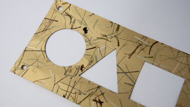 eurolaser has tested Avery Dennison Organoid Natural Surfaces Mountain Hay Goldpaper adhesive film on its laser cutting machines