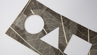eurolaser has tested Avery Dennison Organoid Natural Surfaces Skellet Leaves Dark adhesive film on its laser cutting machines