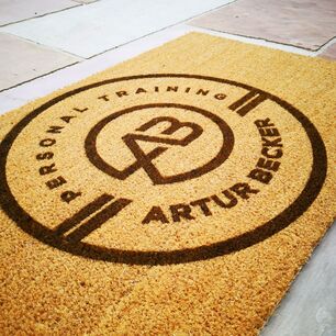 Felpudo resistente con logotipo de empresa grabado con láser