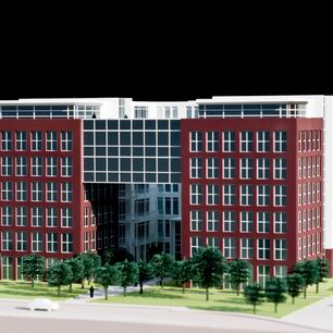 Exemple détaillé d’une maquette d’architecture avec des structures fines réalisé à l’aide de machines de découpe laser CO₂ eurolaser