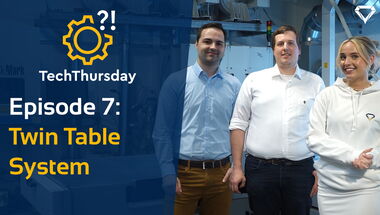 Thumbnail zum Video zeigt das Twin Table System von eurolaser für effizientes Be- und Entladen beim Laserschneiden