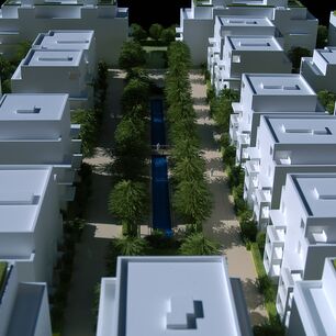 Exemple détaillé d’une maquette d’architecture avec des structures fines réalisé à l’aide de machines de découpe laser CO₂ eurolaser