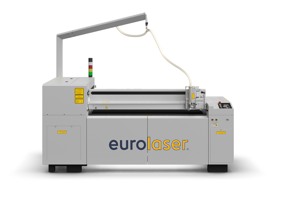 Máquina de corte por láser CO₂ eurolaser M-800 vista desde el frente