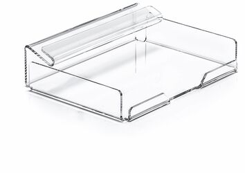 Hochwertiger Notizblockhalter aus Acryl mit präzise lasergeschnittenen Schnittkanten – modernes Design und glasklare Optik durch CO₂-Laserbearbeitung