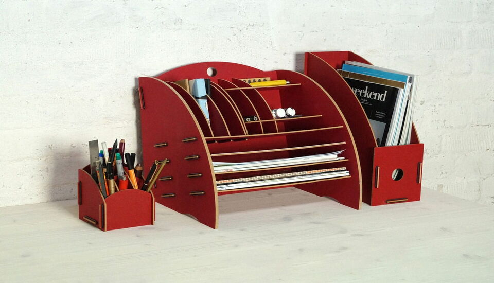 Sistemas de organización prácticos para escritorios de MDF, cortados con precisión mediante una máquina de corte láser CO₂ de eurolaser