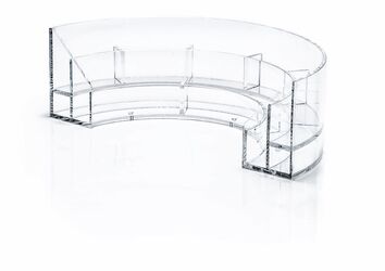 Modernes Verkaufsdisplay aus hochwertigem Acryl – ideal für die Produktpräsentation am Point of Sale durch klare Linien und stabile Verarbeitung