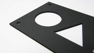 eurolaser has tested KROMA® All Black, the display cardboard by KOHLSCHEIN on its laser cutting systems