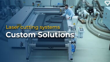 Thumbnail for the video showing a customised eurolaser CO₂ laser cutting machine with detachable conveyor for roll-to-roll processing