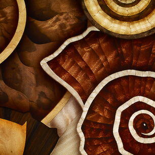 Ammonite Shore con marquetería tridimensional y nácar, fabricado mediante corte por láser en una máquina láser de corte de eurolaser