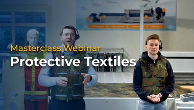 Thumbnail for the video of the eurolaser webinar recording about precise laser cutting of protective textiles and technical fabrics