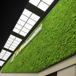 Individuell gestaltete Mooswand für Architektur- und Innenraumdesign-Anwendungen bei KM foliographics