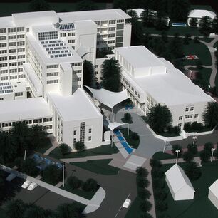 Exemple détaillé d’une maquette d’architecture avec des structures fines réalisé à l’aide de machines de découpe laser CO₂ eurolaser