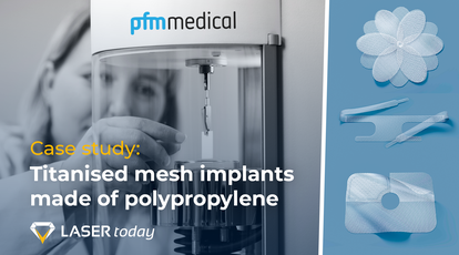 Laser cutting of titanised polypropylene mesh implants for medical technology at pfm medical using a eurolaser laser cutting machine to achieve higher capacity, process reliability and precise geometries