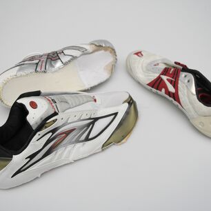 Components of a running shoe upper, precisely cut using a eurolaser CO₂ laser system