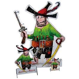 Paneles de MDF impresos, cortados con precisión por láser después de la impresión para crear figuras expositoras con una máquina láser CO₂ de eurolaser