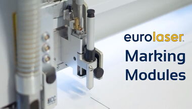 Vorschaubild zum Video über die Markier- und Beschriftungsmodule auf eurolaser-Laserschneidmaschinen: Label Module, Ink Printer, Ink Marker und Marking Module
