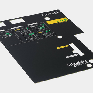Película plástica cortada con precisión por láser para aplicaciones de cubiertas frontales en la industria electrónica con una máquina láser CO₂ de eurolaser