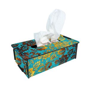 Paneles de MDF impresos, cortados con precisión por láser después de la impresión para crear una caja de pañuelos con una máquina láser CO₂ de eurolaser