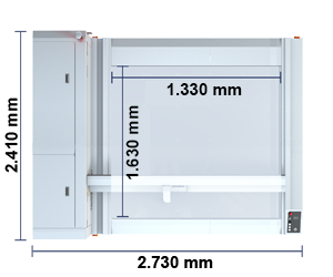 Dimensioni del sistema di taglio laser M-1600