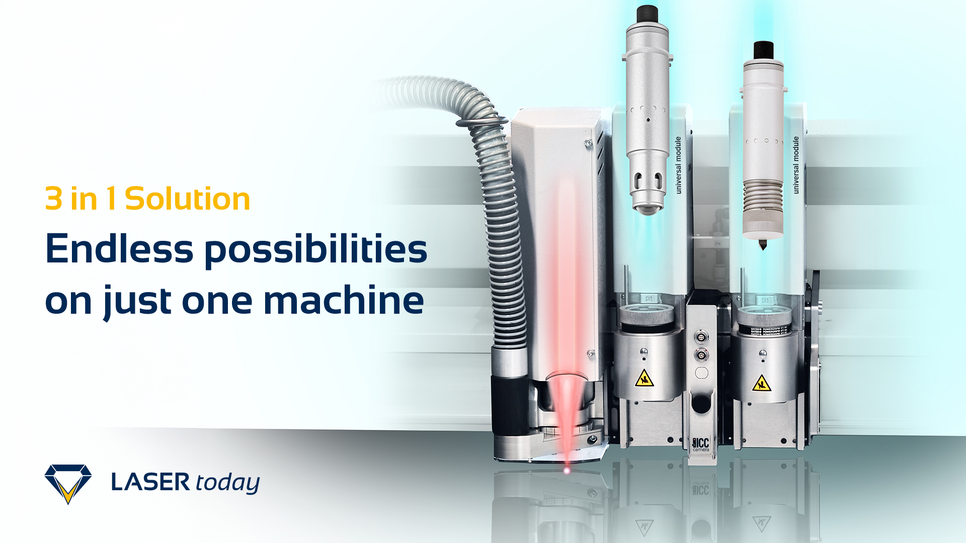 Modular eurolaser system combining laser, router, and tools for unmatched material processing flexibility