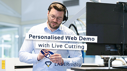 Virtuelle Maschinenvorführung mit Live-Laserzuschnitt
